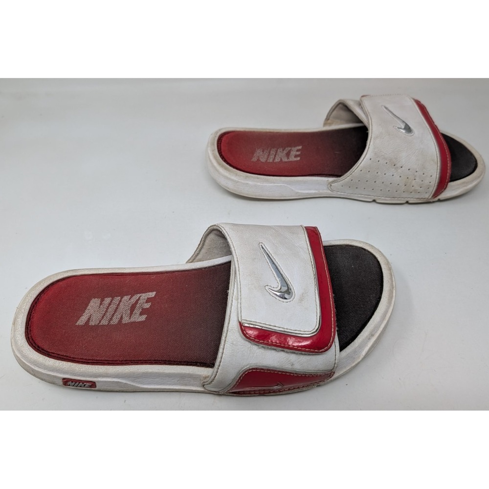 Nike Comfort Slide Red Black White Memory Foam Sandals 415205- 106 Men's Size 8